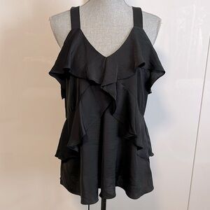 MICHAEL KORS NWOT Dressy Ruffle Long Blouse Top, Size M